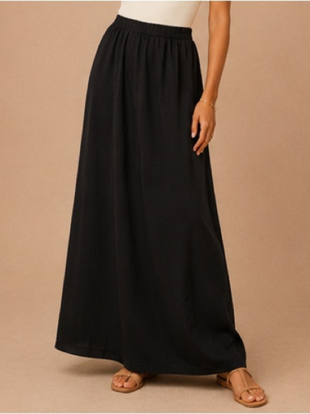 Formal Fashii Black Maxi Skirt Elegant Full Length Size S
